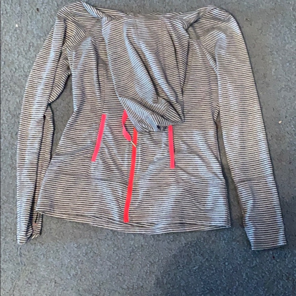 Stripped zip up hoodie
